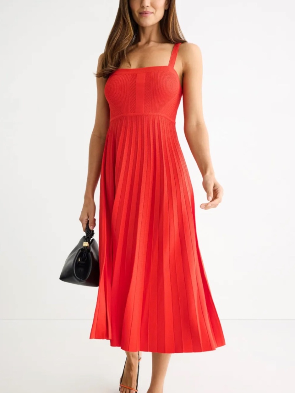 Jason Wu Collective Knit Pleated Midi Dress Sz S